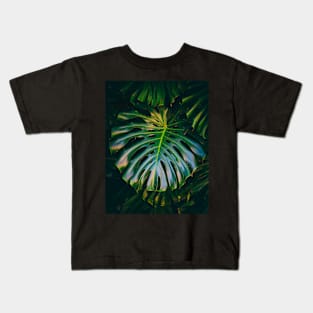 Green Leaves Plant Texture Background Kids T-Shirt